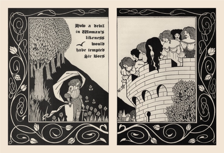 Christmas Secret Bid Auction 2024 LOT 9: Aubrey Beardsley - How a Devil in a Woman’s Likeness Would Have Tempted Sir Bors, 1893-1894 SOLD