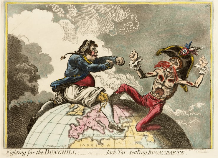 James Gillray Fighting for the Dunghill - or - Jack Tar settling Buonaparte, 1798