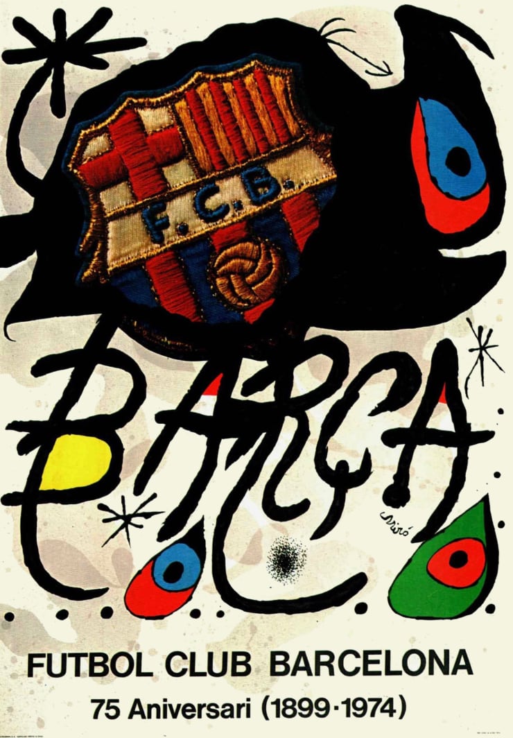 Joan Miró Futbol Club Barcelona 75th Anniversary Poster, 1974