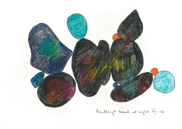 Andrew Marr Budleigh Beach at Night VIII:21, 2021 Coloured pencil