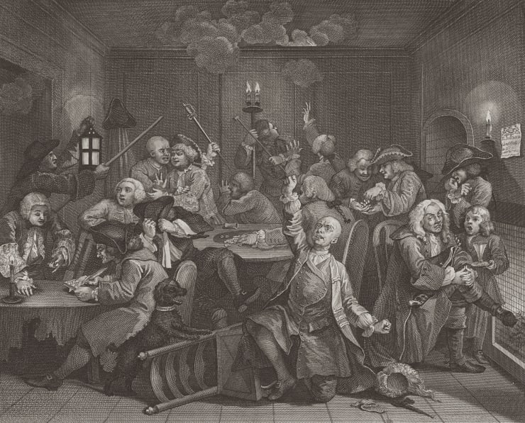 William Hogarth A Rake's Progress, Plate 6, 1735