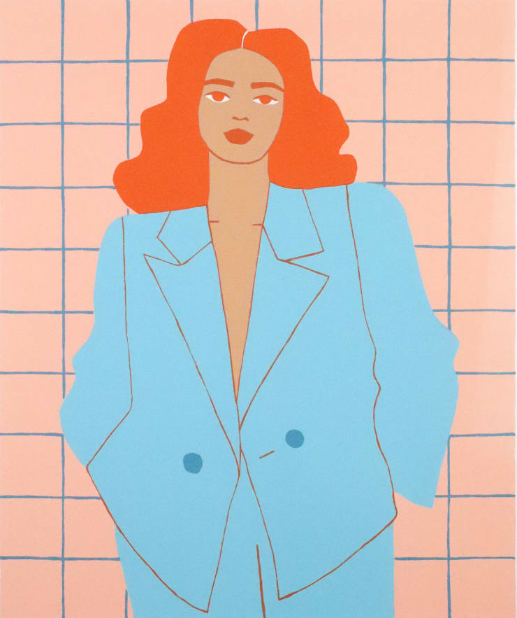 Susie Stone, Petrol Blue and Peach, 2025
