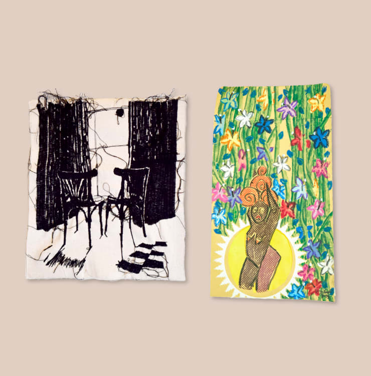 Tiffany-Annabelle and Laetitzia Campbell at London Art Fair Business Design Centre, Islington