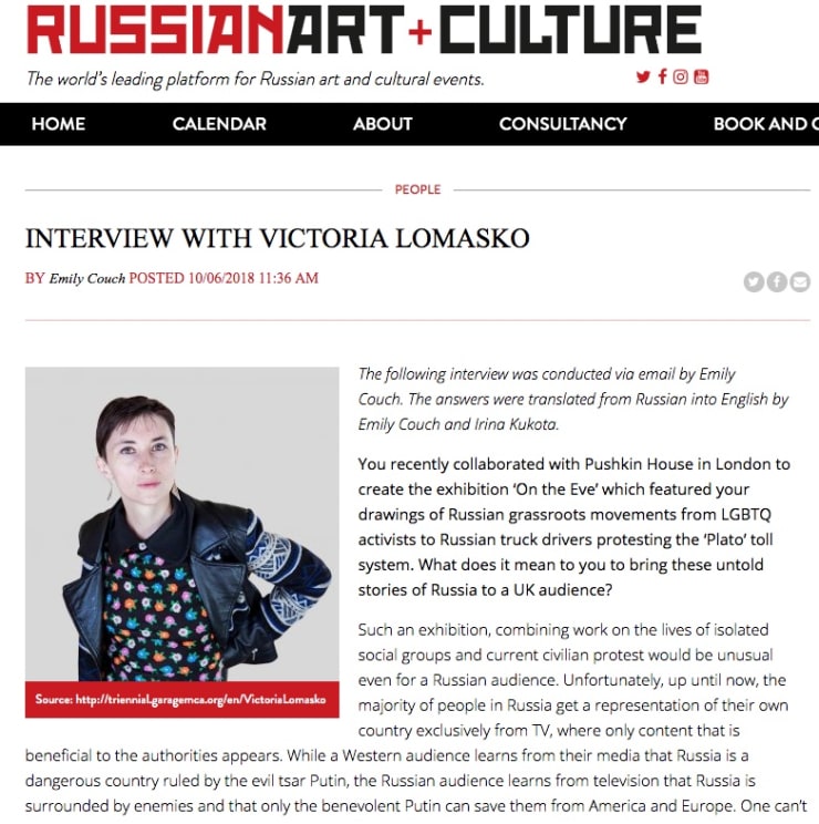 Victoria Lomasko in Russian Art and Culture