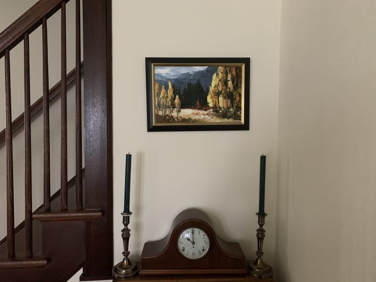 Photo of artwork hanging in a living room