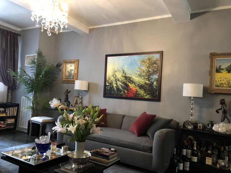 Photo of artwork hanging in a living room
