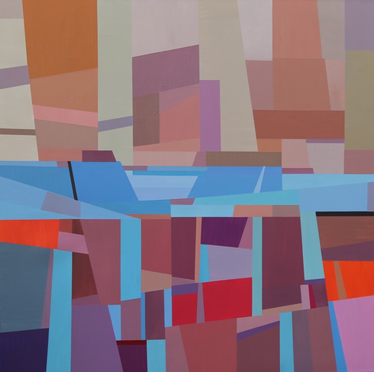 Nidal Khaddour Waterfall, 2018 Acrylic on canvas 100 x 100 cm 39 1/4 x 39 1/4 in