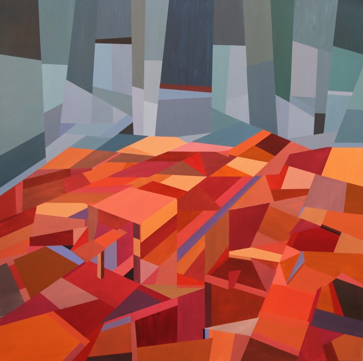 Nidal Khaddour The Countryside, 2018 Acrylic on canvas 100 x 100 cm 39 1/4 x 39 1/4 in