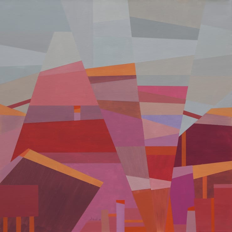 Nidal Khaddour Colourful Mountains, 2018 Acrylic on canvas 50 x 50 cm 19 3/4 x 19 3/4 in