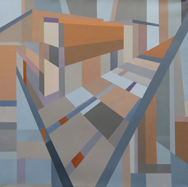 Nidal Khaddour The Walk, 2017 Acrylic on canvas 50 x 50 cm 19 3/4 x 19 3/4 in