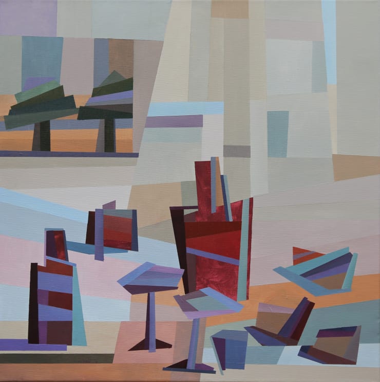 Nidal Khaddour Still Life, 2018 Acrylic on canvas 50 x 50 cm 19 3/4 x 19 3/4 in