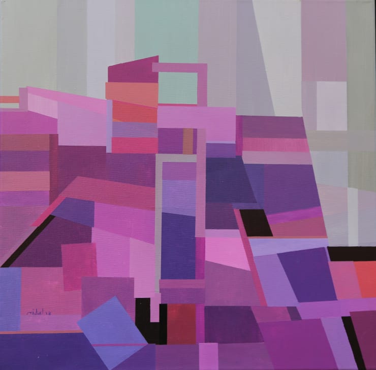 Nidal Khaddour Lilac Mountain, 2018 Acrylic on canvas 50 x 50 cm 19 3/4 x 19 3/4 in