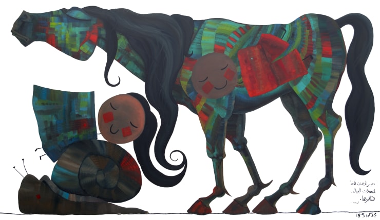 Majd Kurdieh Untitled (Wait For Her), 2018 Oil on canvas 125 x 200 cm 49 1/4 x 78 3/4 in