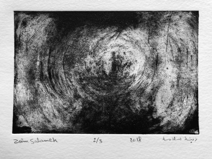 Zeina Salameh Ka3b El Fenjan, 2018 Etching, aquatint, and dry point on paper 10 x 15 cm 4 x 6 in