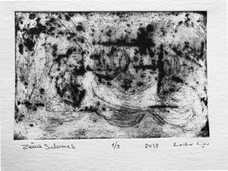 Zeina Salameh Brothers & I, 2018 Etching, aquatint, and dry point on paper 10 x 15 cm 4 x 6 in