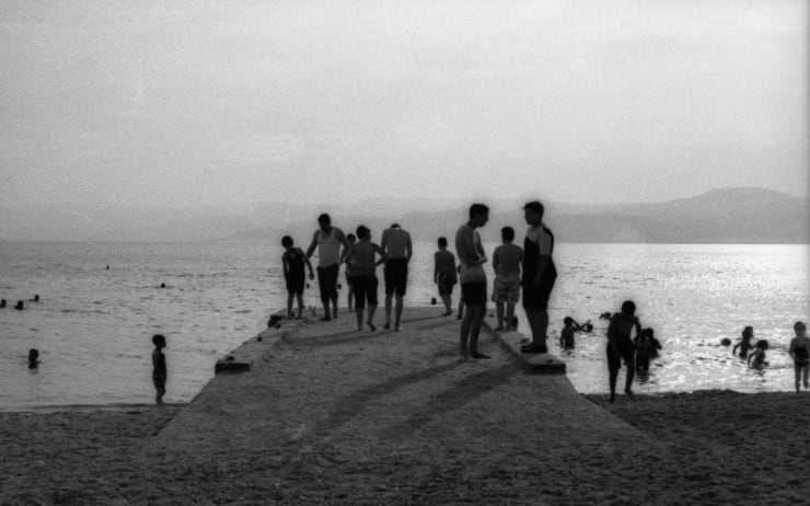 Lina Khaled Beach Boys 35mm, Ilford hp5 400, Digital Print 30 x 42 cm 11 3/4 x 16 1/2 in