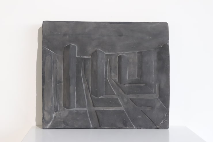 Sama Shahrouri Drawing Studio Black, 2020 Plaster 45 x 50 cm 17 3/4 x 19 3/4 in