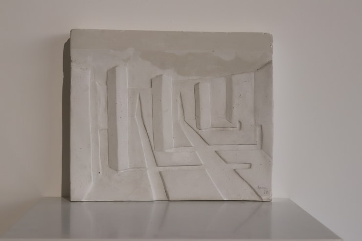 Sama Shahrouri Drawing Studio White, 2020 Plaster 45 x 50 cm 17 3/4 x 19 3/4 in