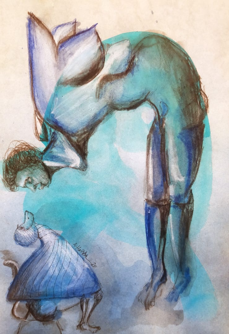 Ahmed Magdy Untitled, 2020 Mixed media on paper 42 x 33 cm 16 1/2 x 13 in