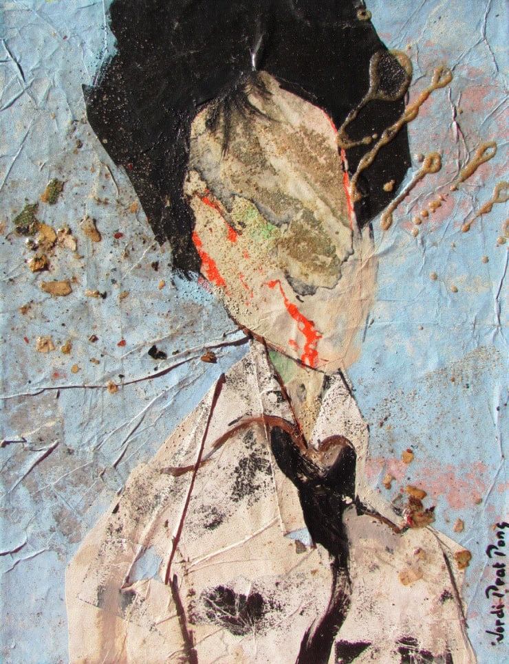 Jordie Prat Pons Corbata Negre II Collage on canvas 35 x 27 cm 13 3/4 x 10 3/4 in