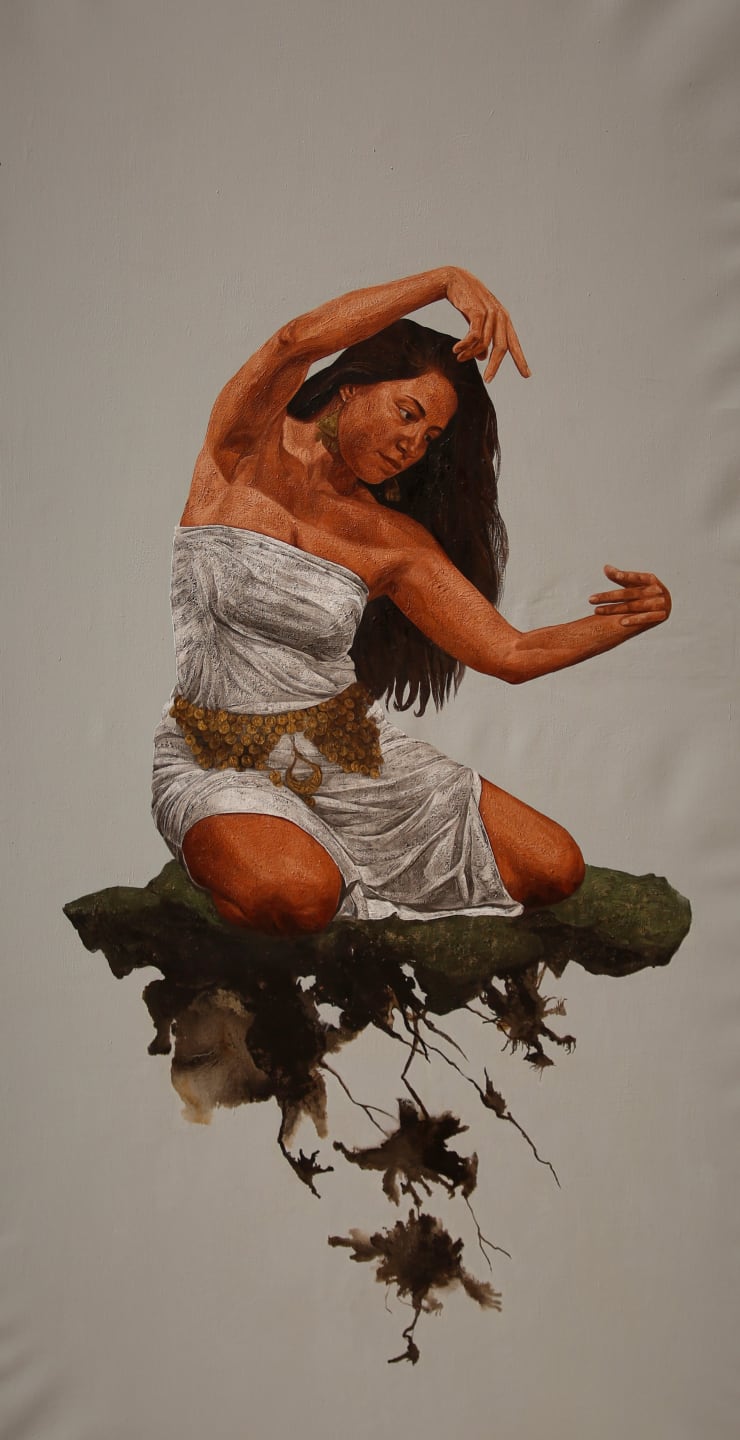 Sara Tantawy Earth Tune (لحن الأرض), 2022 Oil on canvas 180 x 90 cm 70 3/4 x 35 1/2 in