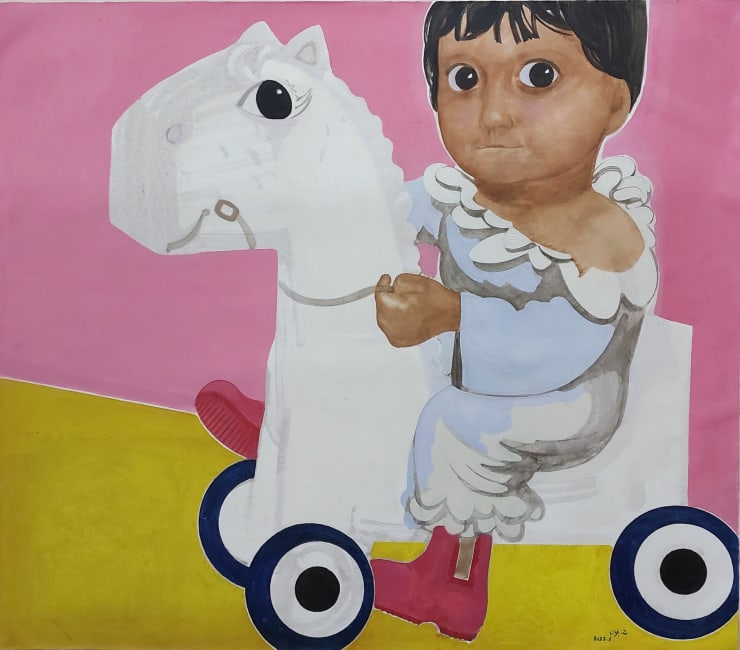 Houssam Ballan Beirut Corniche Little Girl (فتاة الكورنيش بيروت), 2022 Oil on canvas 130 x 150 cm 51 1/4 x 59 in