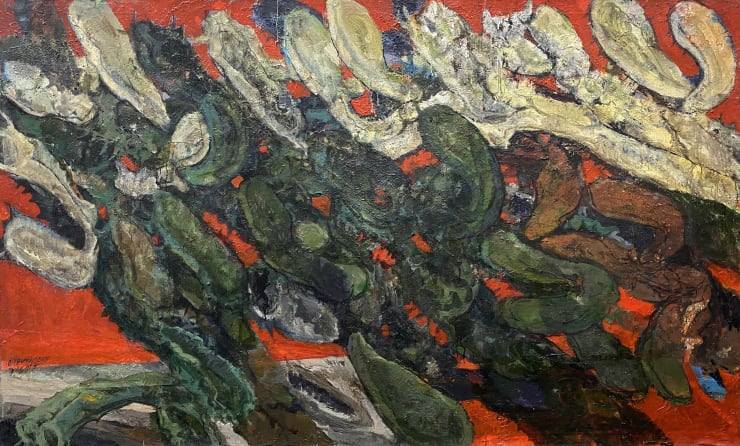 Omran Younis Untitled, 2019 Mixed media on canvas 140 x 227 cm 55 x 89 1/4 in