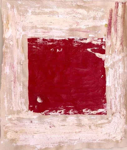 Rima Moukahal Vivere, 2022 Tissue paper and acrylic on canvas 45 x 40 cm 17 3/4 x 15 3/4 in