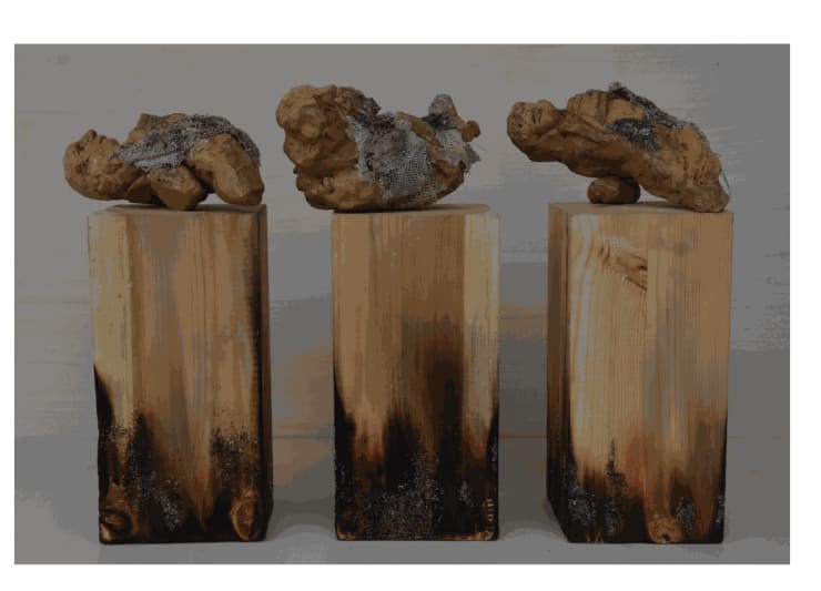 Shahd Al Rez Inflame, 2021 Mixed media on wood 30 x 10 x 10 cm 11 3/4 x 4 x 4 in