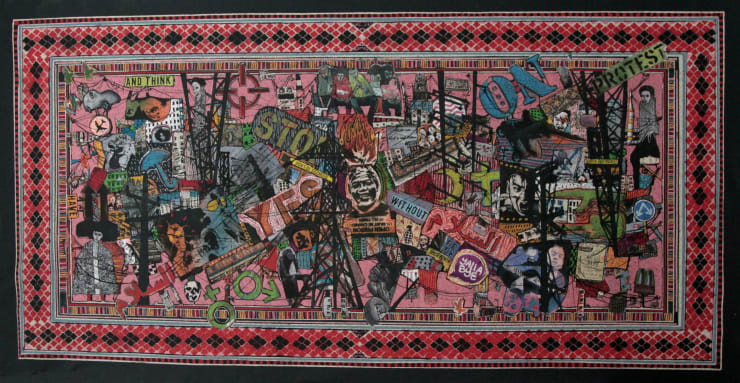 Zena Assi Don't Be Silenced, 2019 Mixed media on canvas 97 x 102 cm 38 1/4 x 40 1/4 in