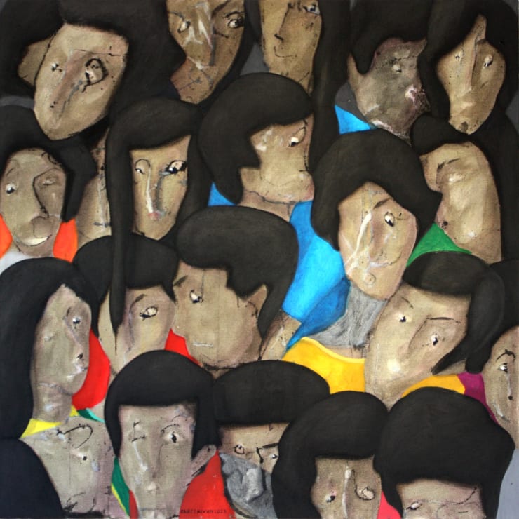 Rabee Kiwan Untitled, 2023 Mixed media on canvas 90 x 90 cm 35 1/2 x 35 1/2 in