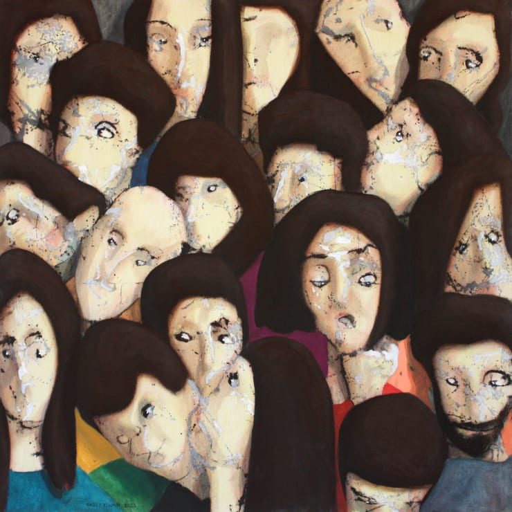 Rabee Kiwan Untitled, 2023 Mixed media on canvas 90 x 90 cm 35 1/2 x 35 1/2 in