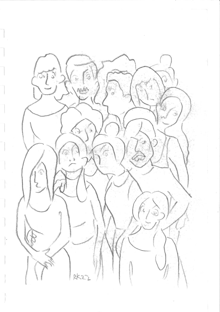 Rabee Kiwan Untitled (Studies from the Black I series), 2022 Pencil on paper 21 x 15 cm 8 1/4 x 6 in