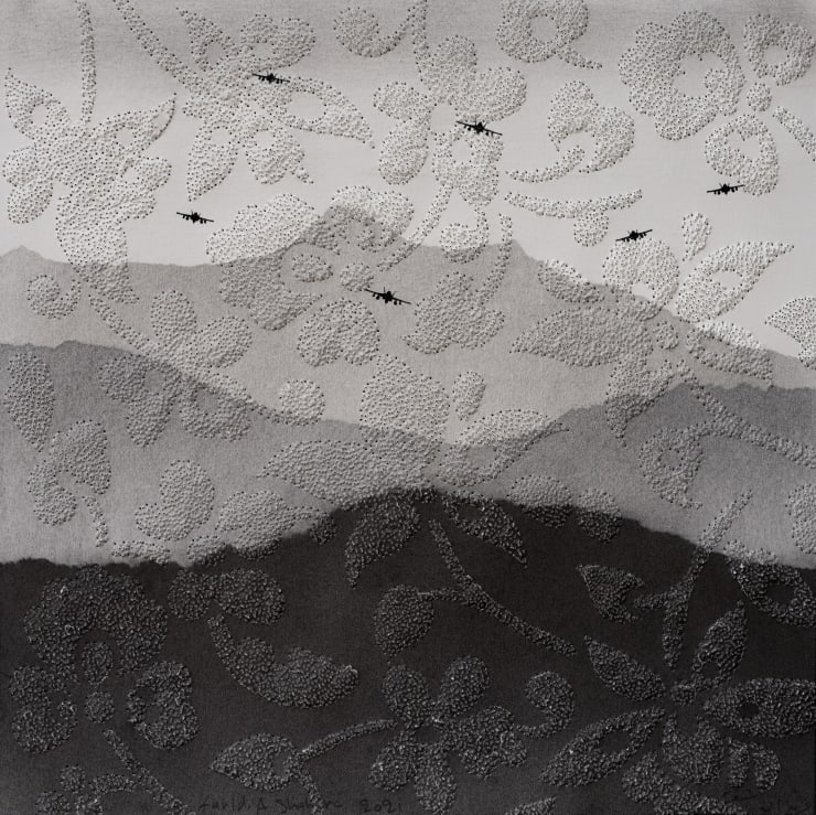 Farid Abu Shakra Country’s Landscape, 2021 Charcoal and perforation on archival paper 35 x 35 cm 13 3/4 x 13 3/4 in