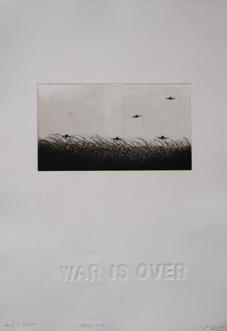 Farid Abu Shakra War is Over, 2023 Engraving and text on archival paper 49 x 34 cm 19 1/4 x 13 1/2 in