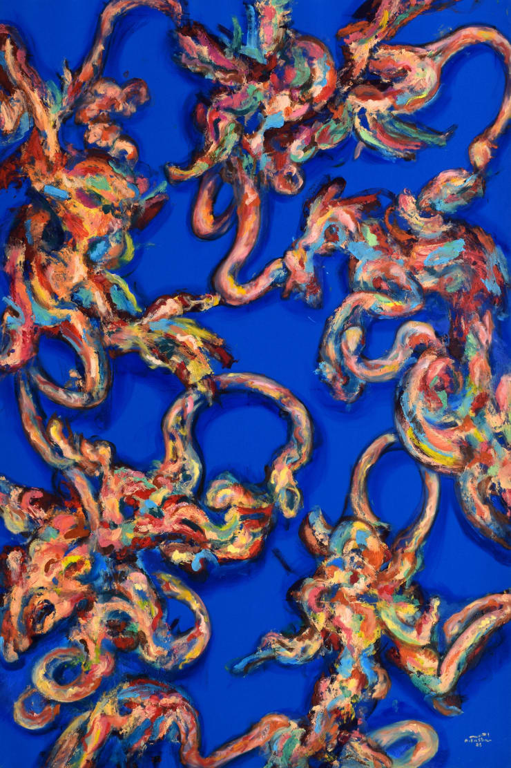 Ahmad Kasha Untitled, 2023 Acrylic, oil, and mixed media on canvas 210 x 140 cm 82 3/4 x 55 in