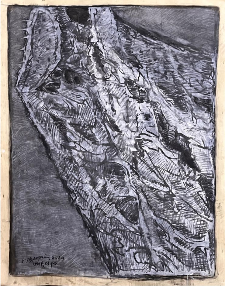 Omran Younis Untitled, 2024 Oil and mixed media on paper 119 x 86 cm 46 3/4 x 33 3/4 in