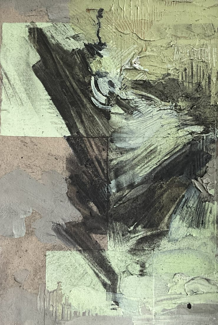 Mayar Obeido Untitled (Apple & Table Series), 2024 Mixed media on paper 20.5 x 15 cm 8 x 6 in