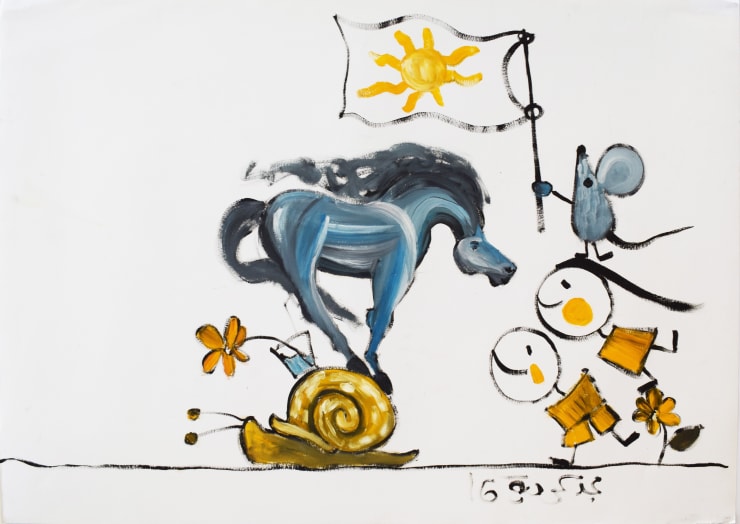 Majd Kurdieh Untitled, 2016 Oil on paper 50 x 70 cm 19 3/4 x 27 1/2 in