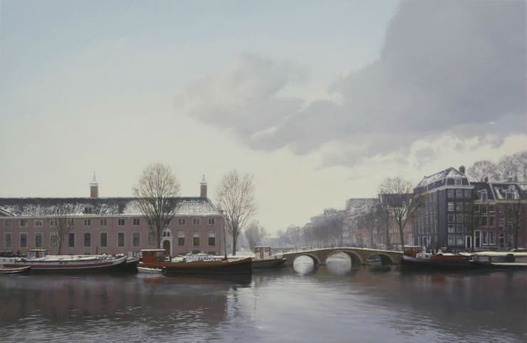 Gerard Huysman - Amstel in de Winter - 2019 - olieverf op paneel - 90 x 59 cm