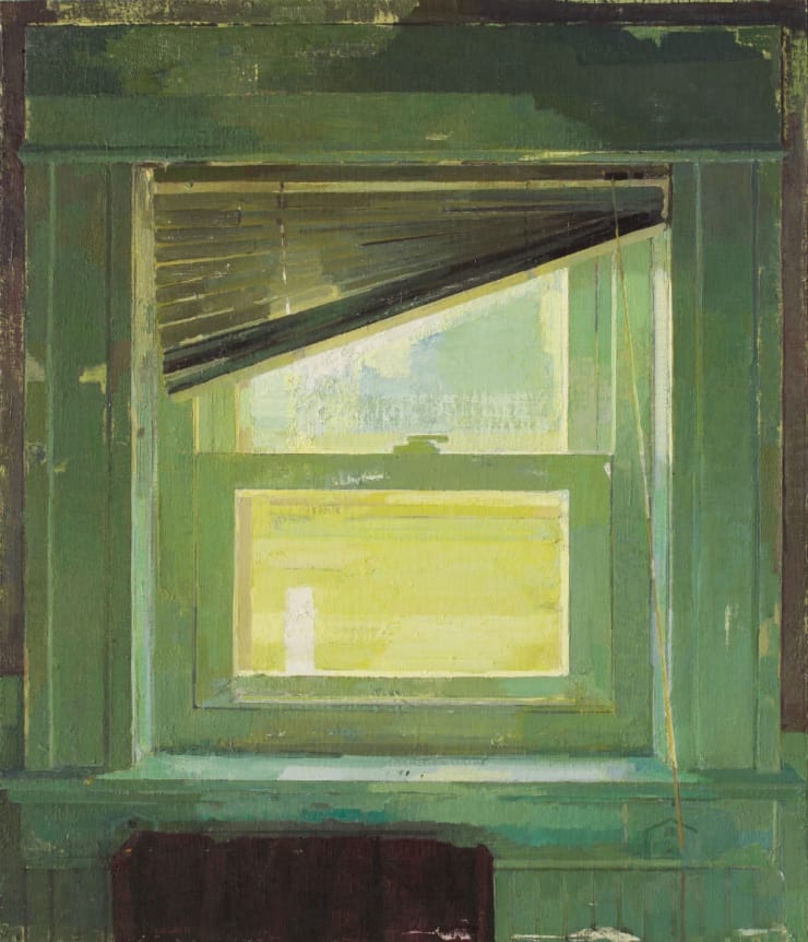 Zoey Frank - Bathroom Window - 2019 - olieverf op linnen op paneel - 99 x 76 cm