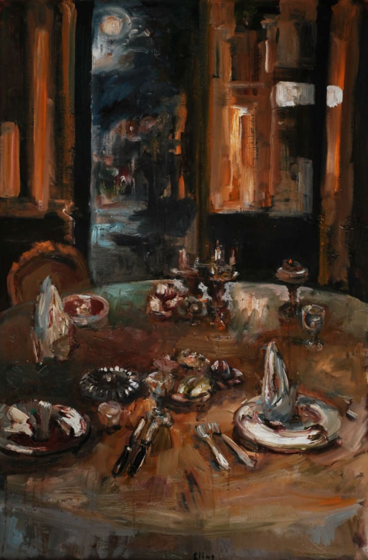 Tafel met uitzicht - 2019 - Olieverf op doek - 125 x 90 cm