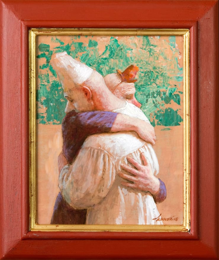 Kenne Grégoire - Omhelzing - 2018 - Acryl op paneel - 30 x 24 cm