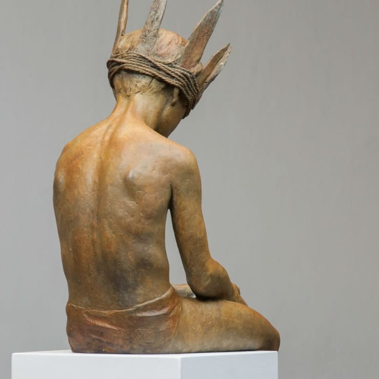 Coderch & Malavia - Hamlet "The Doubt", backside - 2018 - Brons, houten sokkel, oplage 8 + 4 A.P. - 61 x 17 x 33 cm + sokkel 32 x 20 x 20 cm