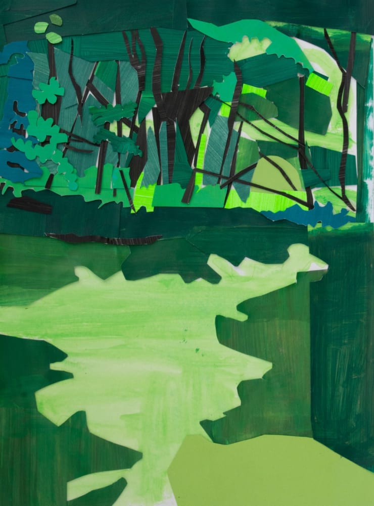 Dorine van der Ploeg - Mijn vaders tuin - 2018 - collage op papier - 40 x 30 cm