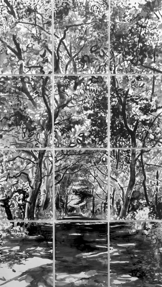 Jim Harris - Tunnel - 2018 - Ink on paper - 192 x 108 cm