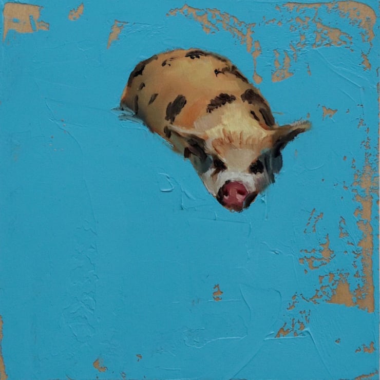 Nicolas Sanchez - Play Swiggy - 2018 - olieverf op paneel - 15 x 15 cm