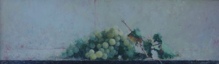 Pedro Escalona - Uvas - 2016 - olieverf op paneel - 15 x 50 cm
