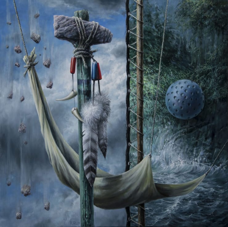 Jan van Dis - De geest waait waarheen zij wil - 2017 - olieverf op doek - 70 x 70 cm