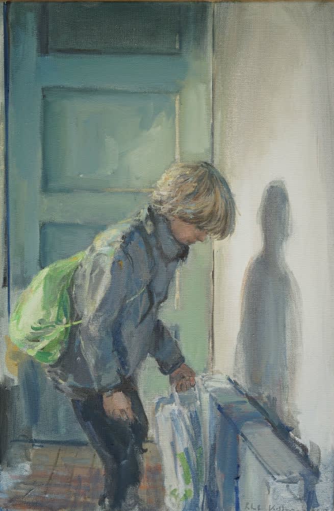 Robert Vorstman - Pitou in de gang - 2017 - olieverf op doek - 60 x 40 cm